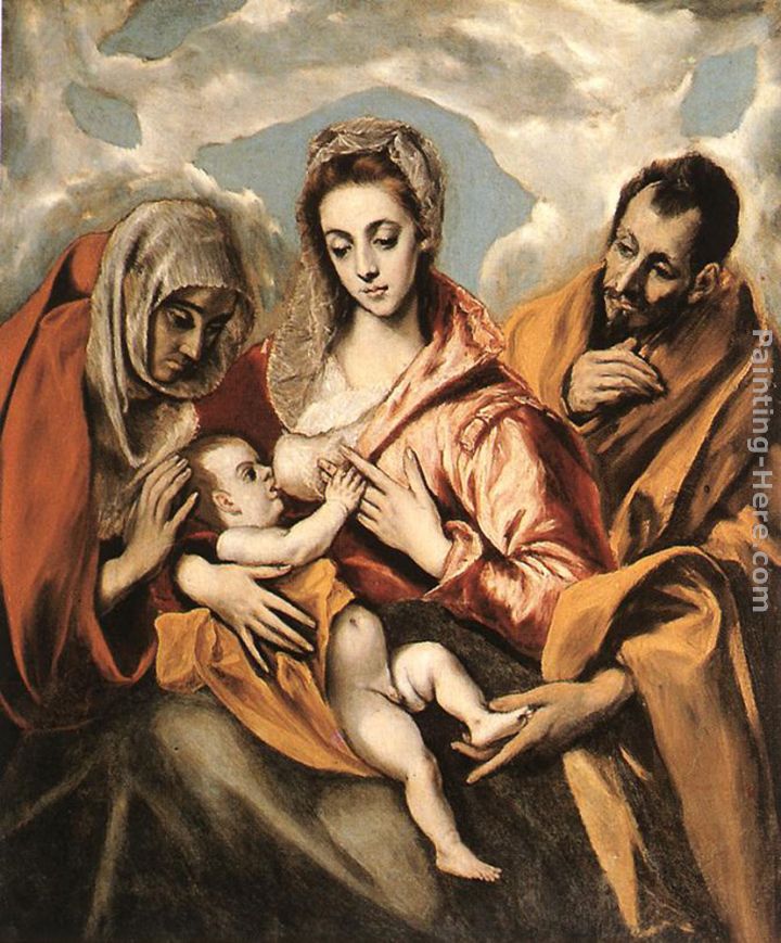 Holy Family painting - El Greco Holy Family art painting